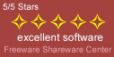 5 stars rating at Freeware Shareware Center